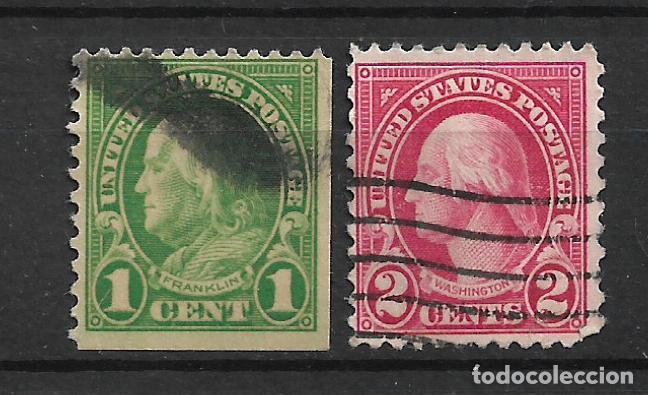 Sellos: estados unidos 1923 scott 597 + 599 usado - 19/24