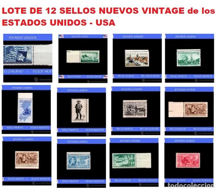 Timbres: LOTE DE 12 SELLOS NUEVOS VINTAGE DE ESTADOS UNIDOS
