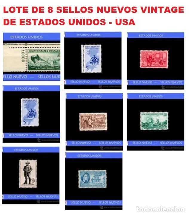 Sellos: LOTE DE 8 SELLOS NUEVOS VINTAGE DE ESTADOS UNIDOS