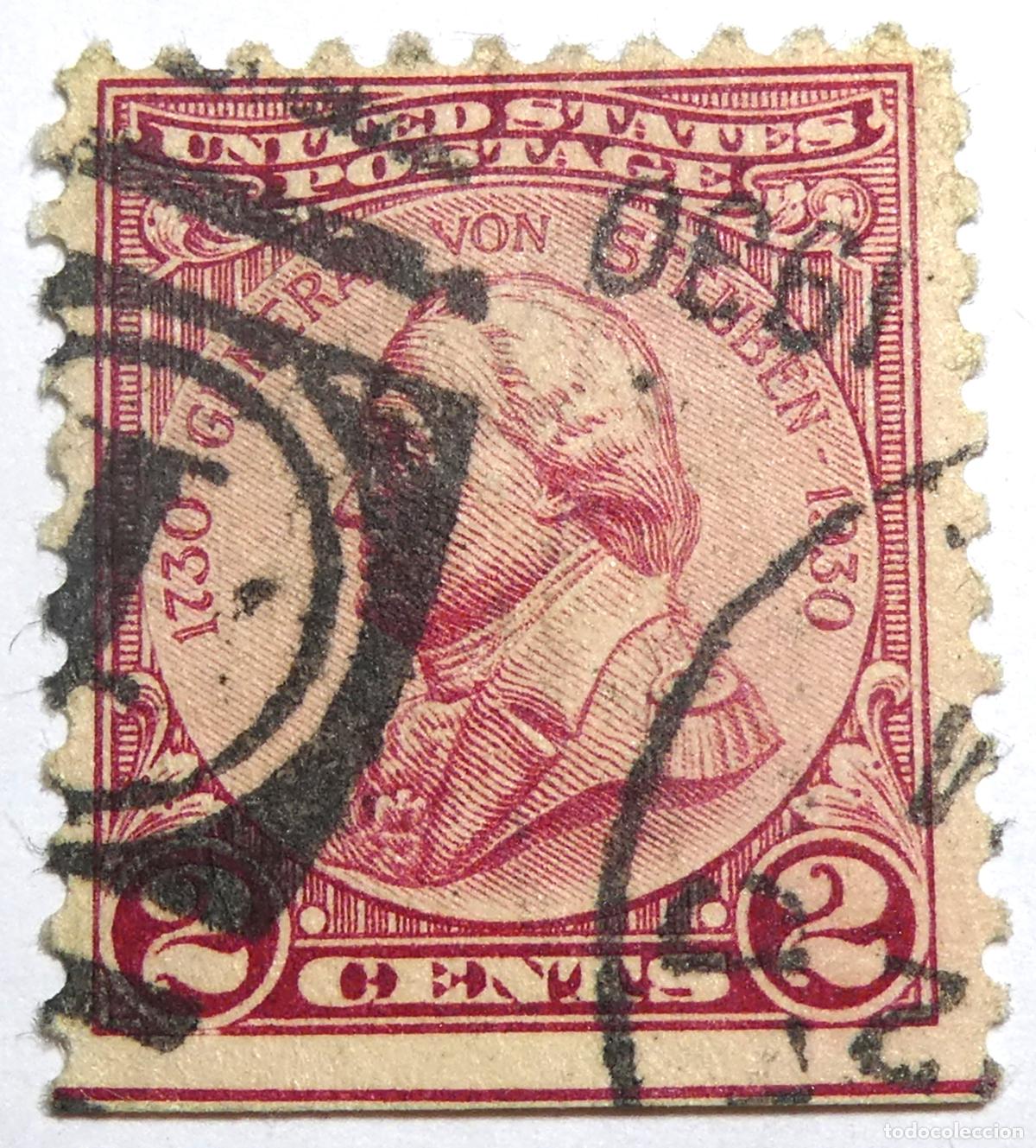 Sellos: Sello postal de Estados Unidos 2 centavos 1930, GENERAL VON STEUBEN