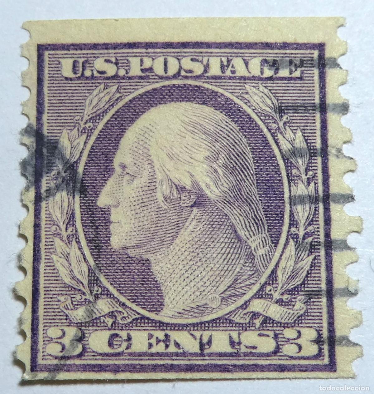 Sellos: Sello postal de Estados Unidos de 3 centavos 1916 &rdquo;George Washington
