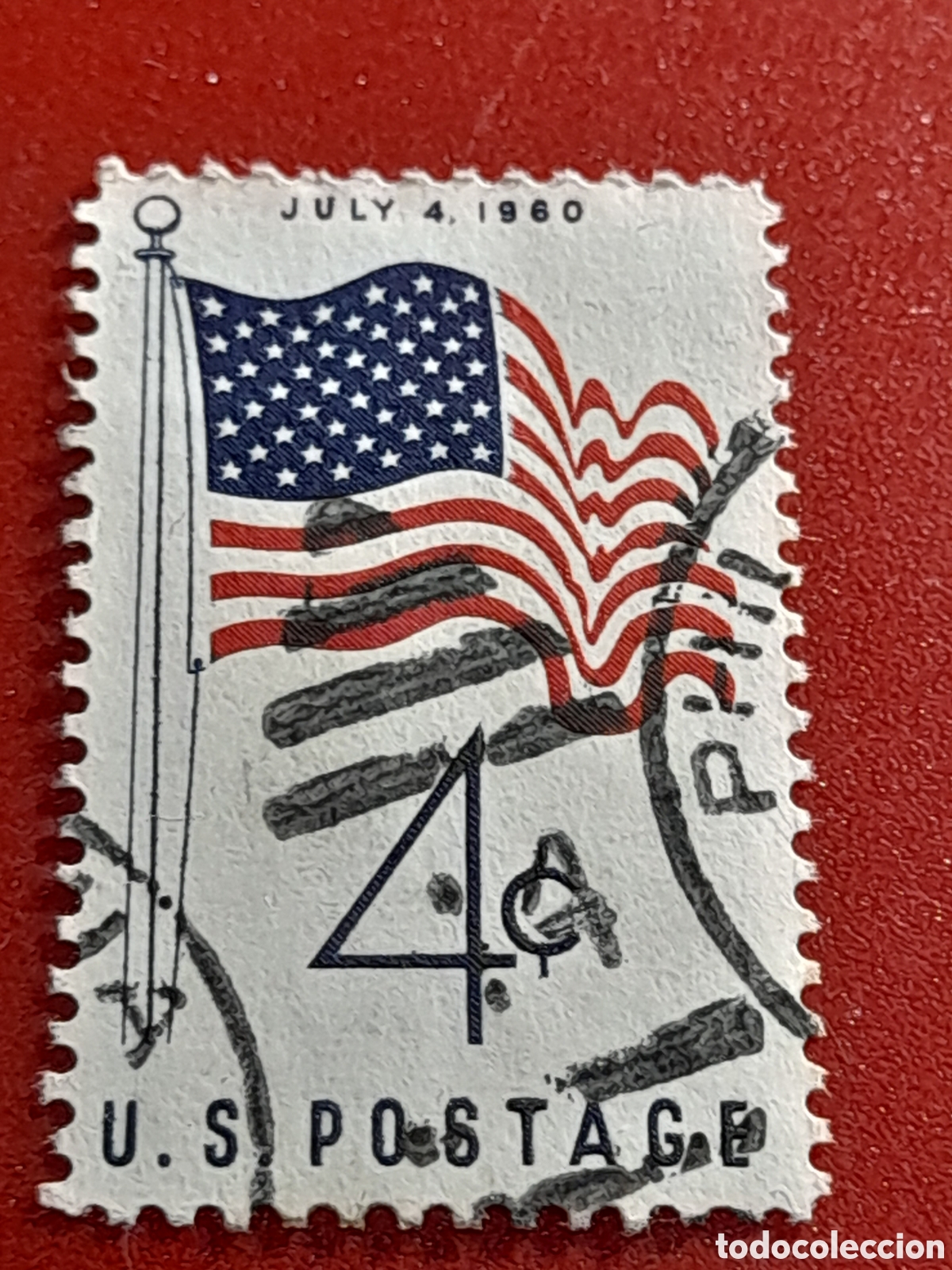Sellos: Sello Estados Unidos mtdo/udo 1960. Nueva bandera nacional.