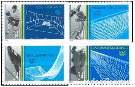 Sellos: ESTADOS UNIDOS, 2002 SW3617/20 ''Deportes de Invierno''./ Nuevos, sin fijasellos, MNH.