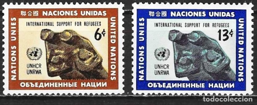 Sellos: Naciones Unidas (Nueva York) 1971 - Mi 232 y 233 - YT 209 y 210 - Ayuda a los refugiados - MNH**