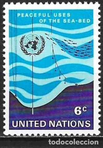 Sellos: Naciones Unidas (Nueva York) 1971 - Mi 231 - YT 208 - Protecci&oacute;n del mar - MNH**