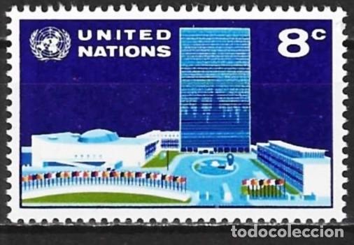 Sellos: Naciones Unidas (Nueva York) 1971 - Mi 238 - YT 215 - Sede de la ONU - MNH**