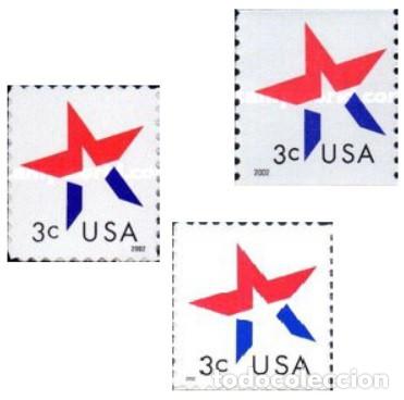 Sellos: ESTADOS UNIDOS, 2002 SW3707-09 ''Estrellas, adhesivos''./ Nuevos, sin fijasellos, MNH.