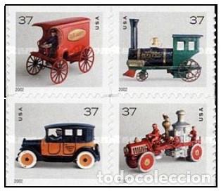 Sellos: ESTADOS UNIDOS, 2002 SW3738/41 BL4 ''Juguetes-Adhesivo''./ Nuevos, sin fijasellos, MNH.
