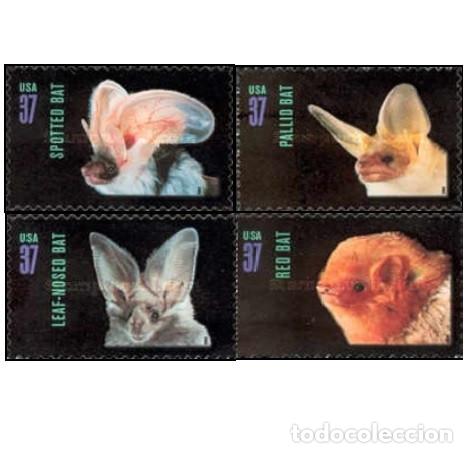 Sellos: ESTADOS UNIDOS, 2002 SW3754/57 BL4 &rdquo;Murci&eacute;lagos - Adhesivo''./ Nuevos, sin fijasellos, MNH.