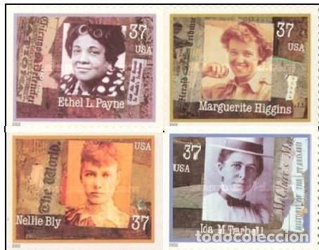 Sellos: ESTADOS UNIDOS, 2002 SW3758/61 BL4 &rdquo;Mujeres periodistas''./ Nuevos, sin fijasellos, MNH.