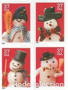 Sellos: ESTADOS UNIDOS, 2002 SW3834/37BL4 &rdquo;Navidad, dent: 10 1/2 x 11&rdquo;./ Nuevos, sin fijasellos, MNH.