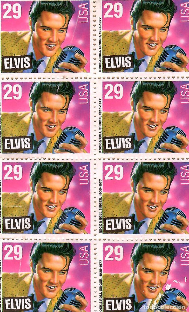 Francobolli: SELLO DE EE.UU. TEMA ELVIS PRESLEY EN BLOQUE DE 8