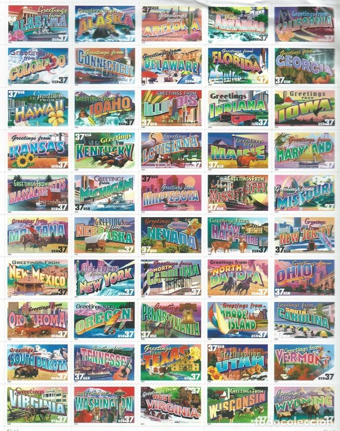 Sellos: ESTADOS UNIDOS 2003 GREETINGS OF AMERICA 50V MNH SN 3696-745SP YT F3399-48 MI B3657-706