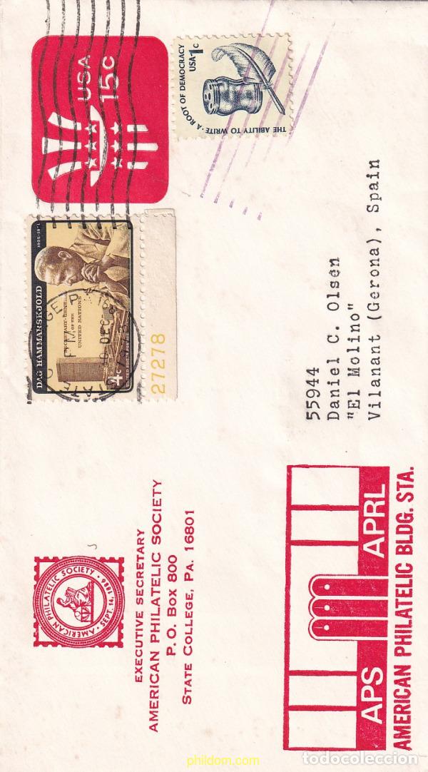 Sellos: 781746 USED ESTADOS UNIDOS 1962 ANIVERSARIO DE LA MUERTE DE DAG HAMMARSKJ&Ouml;LD (1905-1961)