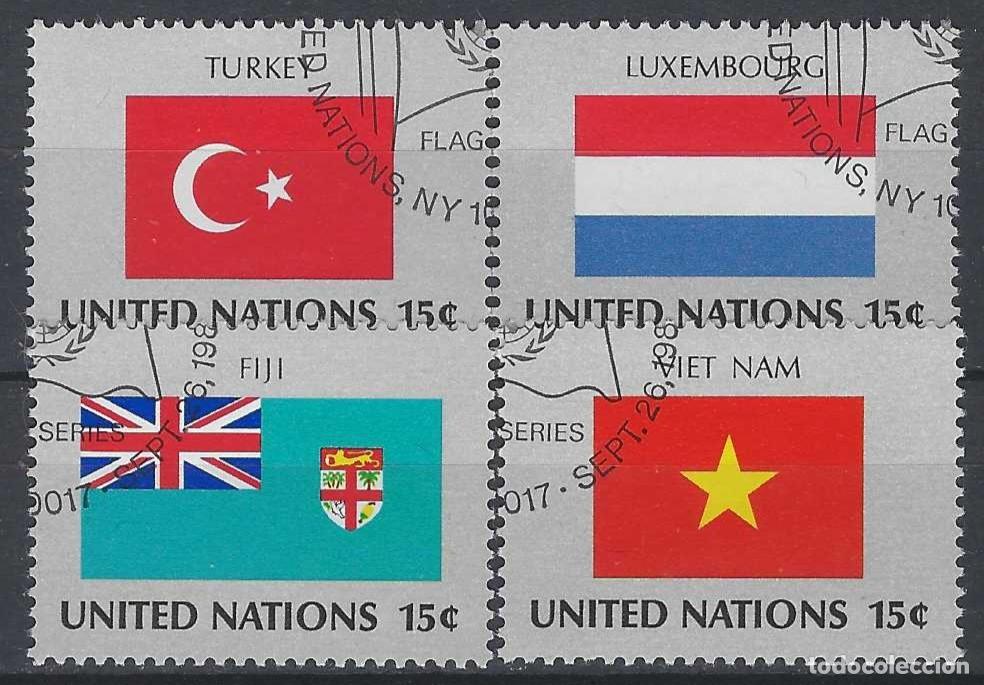 Sellos: NACIONES UNIDAS NUEVA YORK 1980 - BANDERAS, S.COMPLETA - USADOS