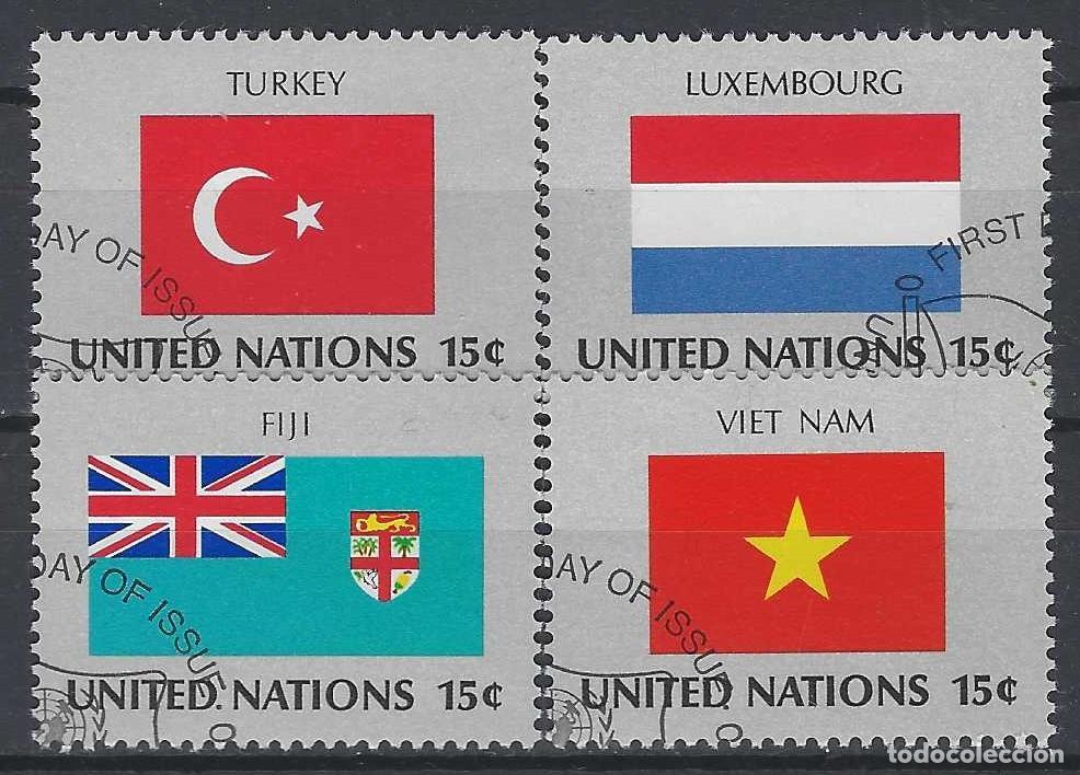 Sellos: NACIONES UNIDAS NUEVA YORK 1980 - BANDERAS, S.COMPLETA - USADOS