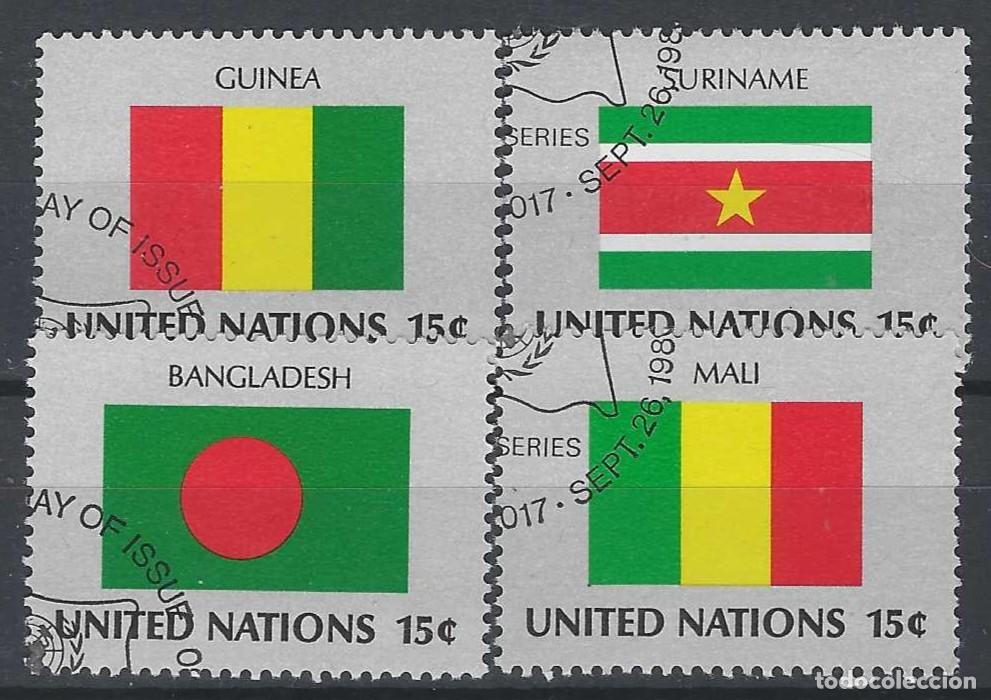 Sellos: NACIONES UNIDAS NUEVA YORK 1980 - BANDERAS, S.COMPLETA - USADOS
