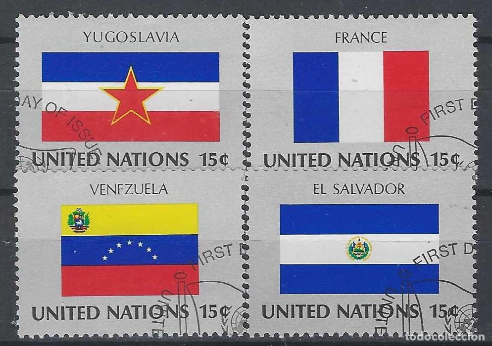Sellos: NACIONES UNIDAS NUEVA YORK 1980 - BANDERAS, S.COMPLETA - USADOS