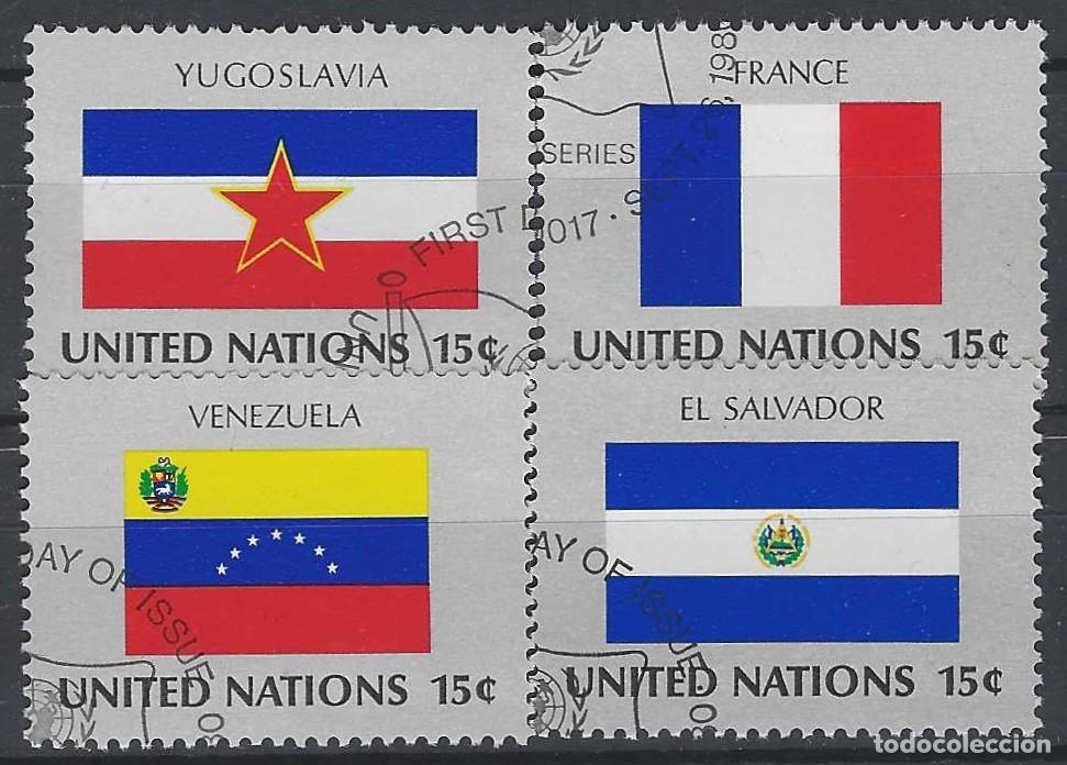 Sellos: NACIONES UNIDAS NUEVA YORK 1980 - BANDERAS, S.COMPLETA - USADOS