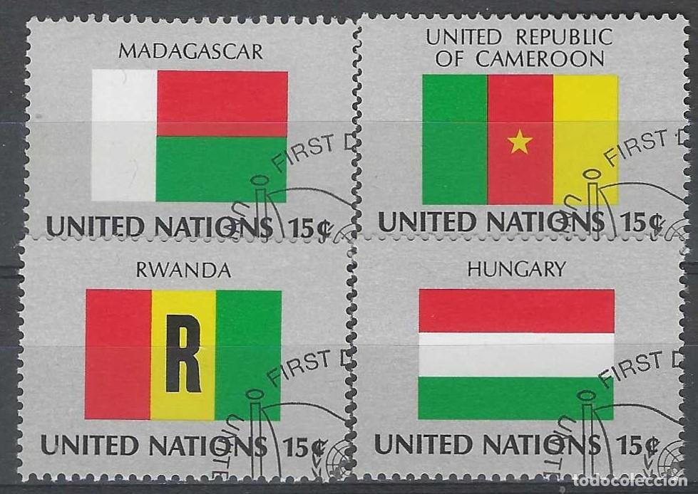Sellos: NACIONES UNIDAS NUEVA YORK 1980 - BANDERAS, S.COMPLETA - USADOS