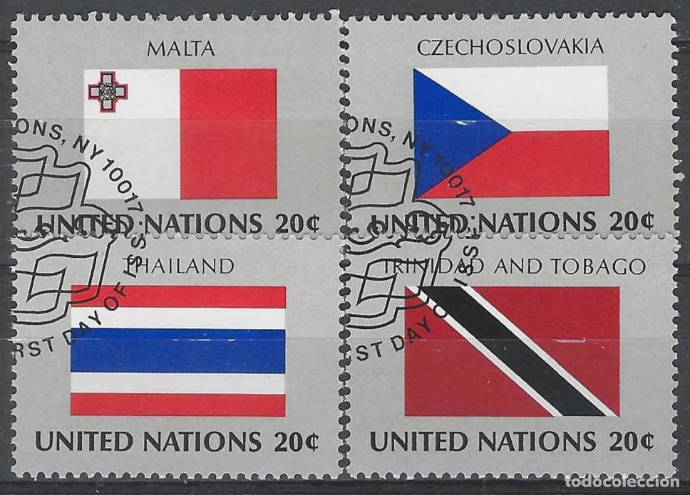 Sellos: NACIONES UNIDAS NUEVA YORK 1981 - BANDERAS, S.COMPLETA - USADOS