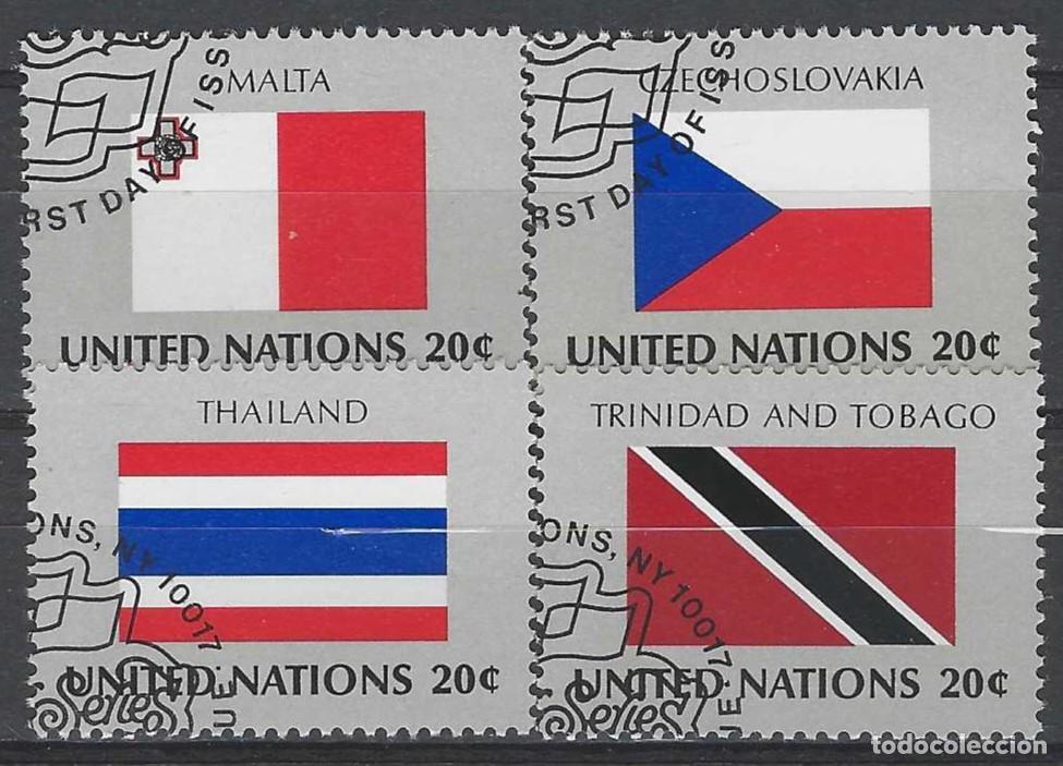 Sellos: NACIONES UNIDAS NUEVA YORK 1981 - BANDERAS, S.COMPLETA - USADOS