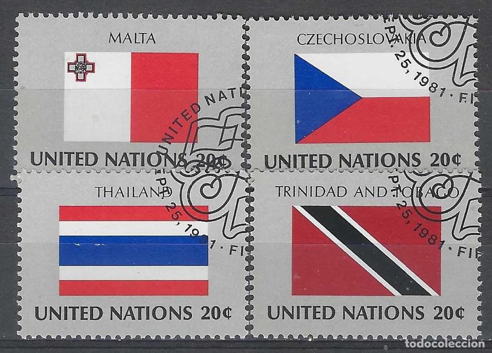 Sellos: NACIONES UNIDAS NUEVA YORK 1981 - BANDERAS, S.COMPLETA - USADOS