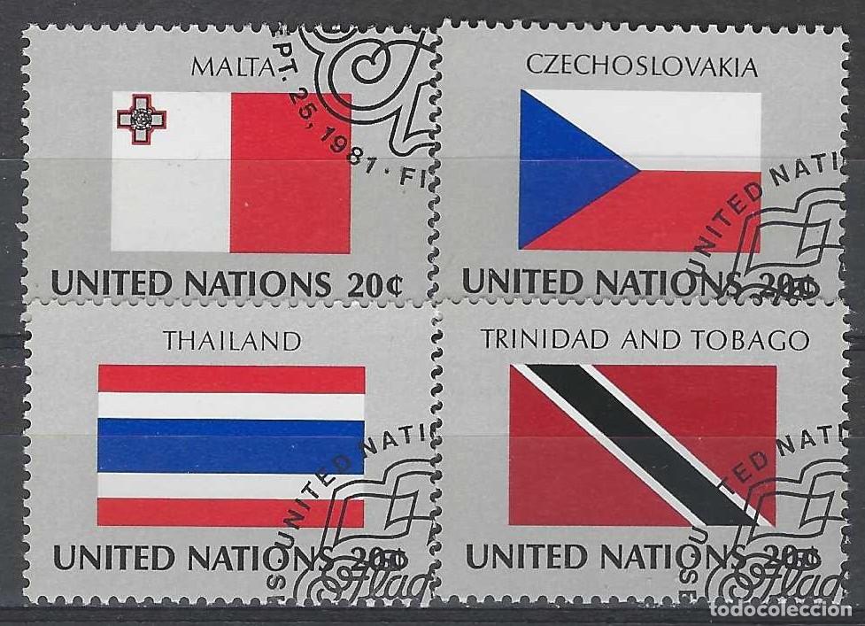 Sellos: NACIONES UNIDAS NUEVA YORK 1981 - BANDERAS, S.COMPLETA - USADOS