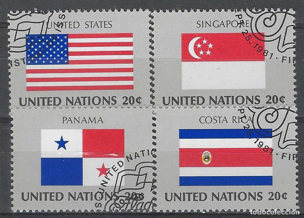 Sellos: NACIONES UNIDAS NUEVA YORK 1981 - BANDERAS, S.COMPLETA - USADOS