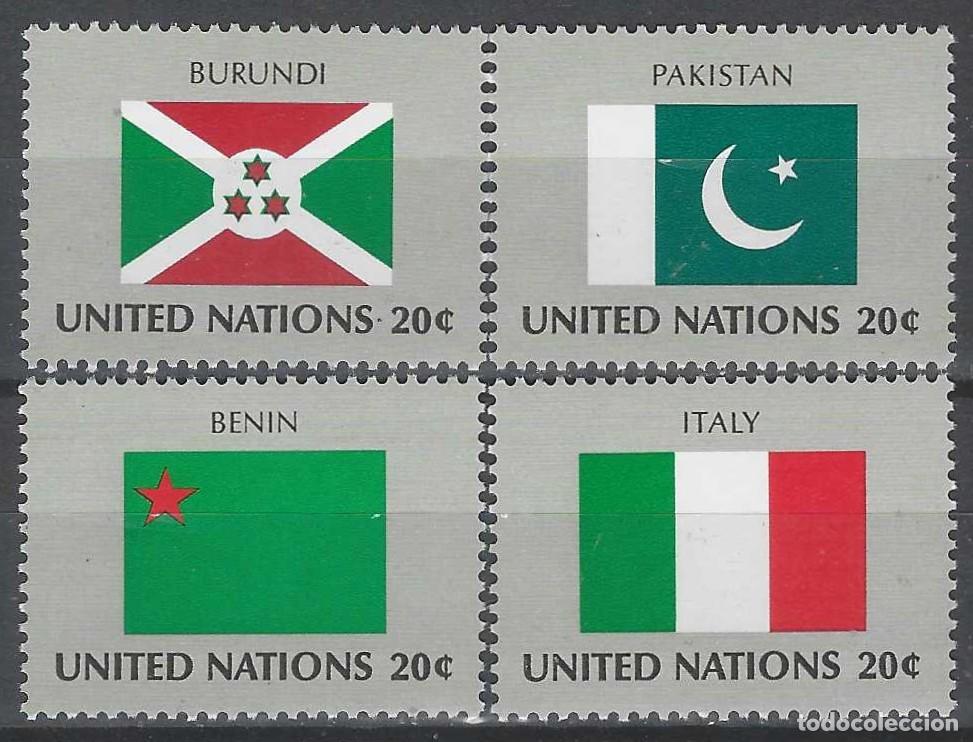 Sellos: NACIONES UNIDAS NUEVA YORK 1984 - BANDERAS, S.COMPLETA - MSG
