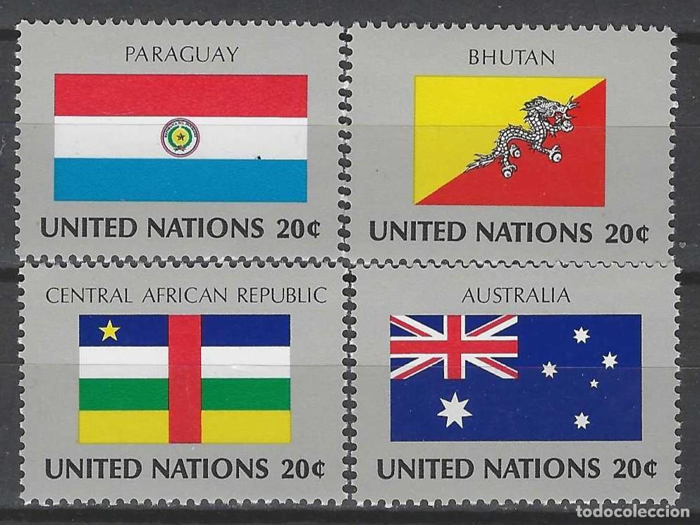 Sellos: NACIONES UNIDAS NUEVA YORK 1984 - BANDERAS, S.COMPLETA - MSG