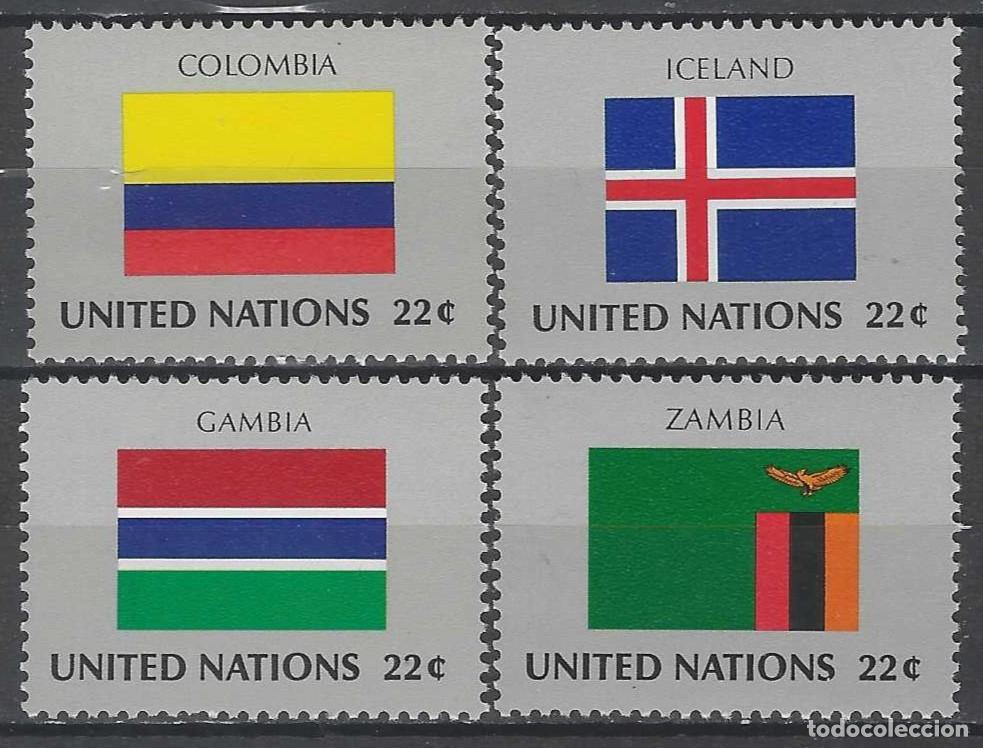 Sellos: NACIONES UNIDAS NUEVA YORK 1986 - BANDERAS, S.COMPLETA - MSG