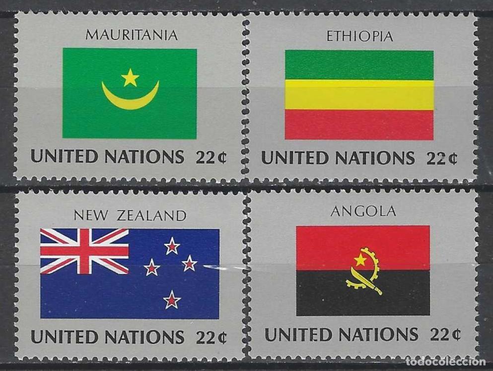 Sellos: NACIONES UNIDAS NUEVA YORK 1986 - BANDERAS, S.COMPLETA - MSG