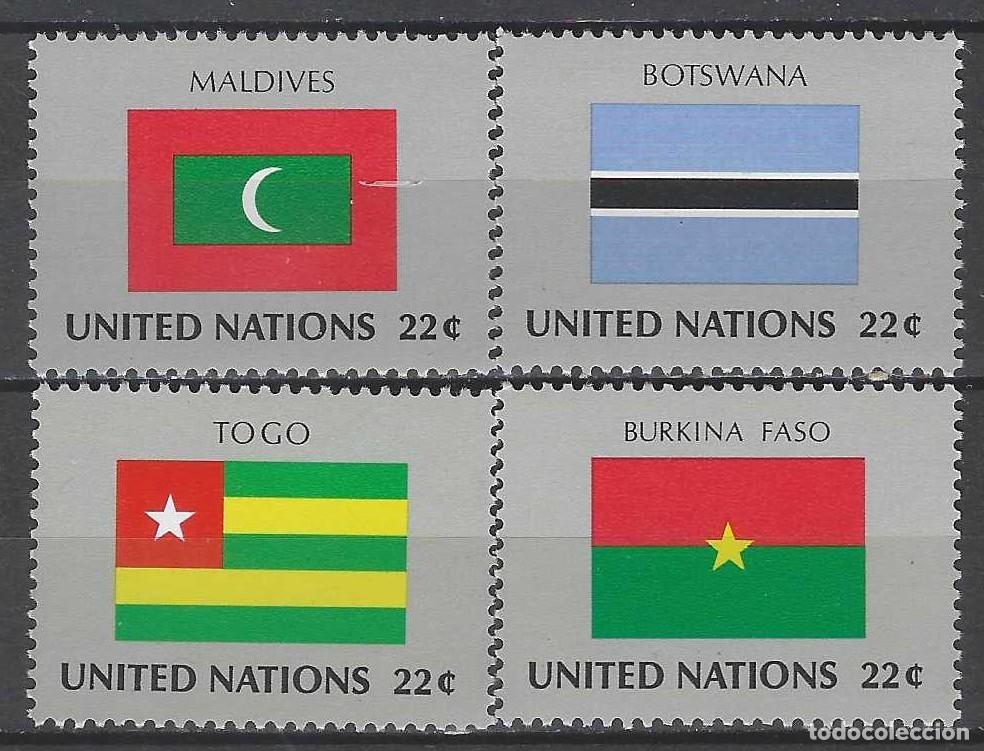Sellos: NACIONES UNIDAS NUEVA YORK 1986 - BANDERAS, S.COMPLETA - MSG