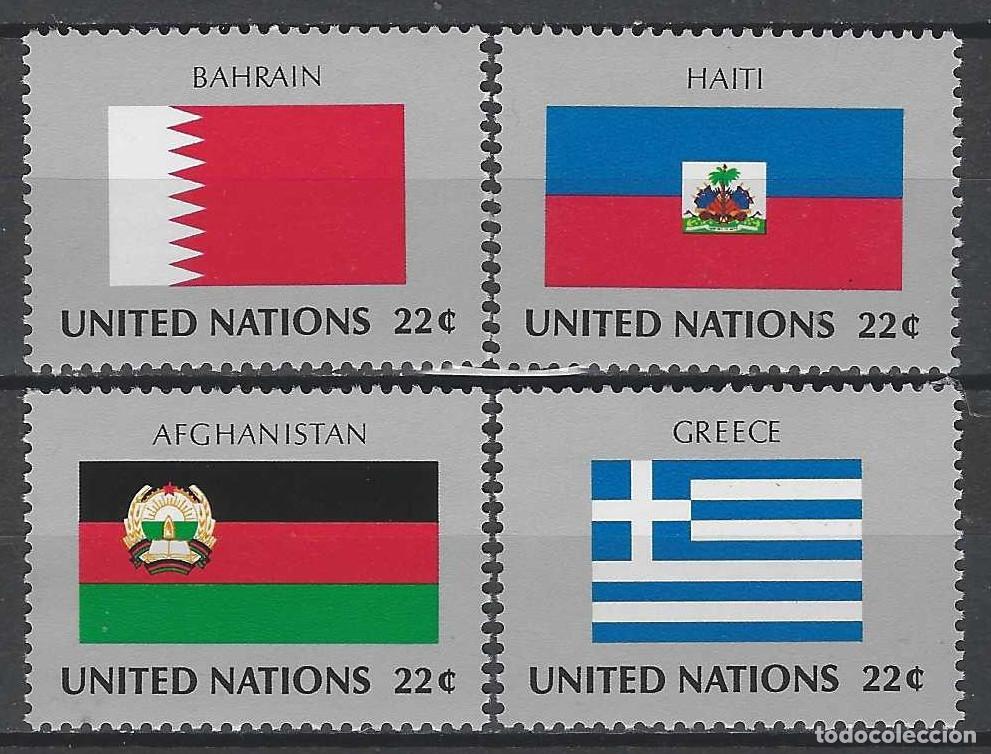 Sellos: NACIONES UNIDAS NUEVA YORK 1987 - BANDERAS, S.COMPLETA - MSG