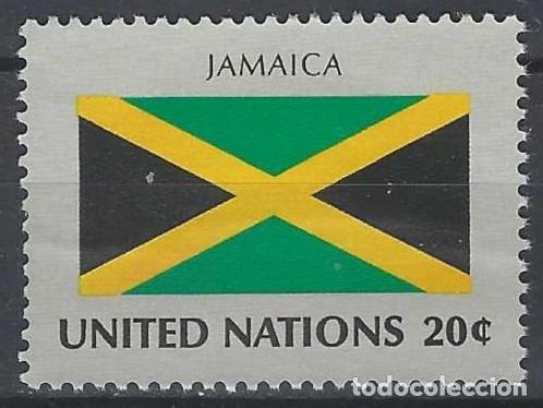 Sellos: NACIONES UNIDAS NUEVA YORK 1983 - BANDERAS, JAMAICA - MSG