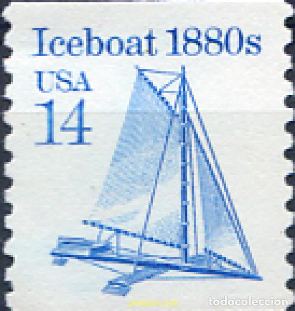 Sellos: 311135 MNH ESTADOS UNIDOS 1985 TRINEO A VELA SOBRE HIELO