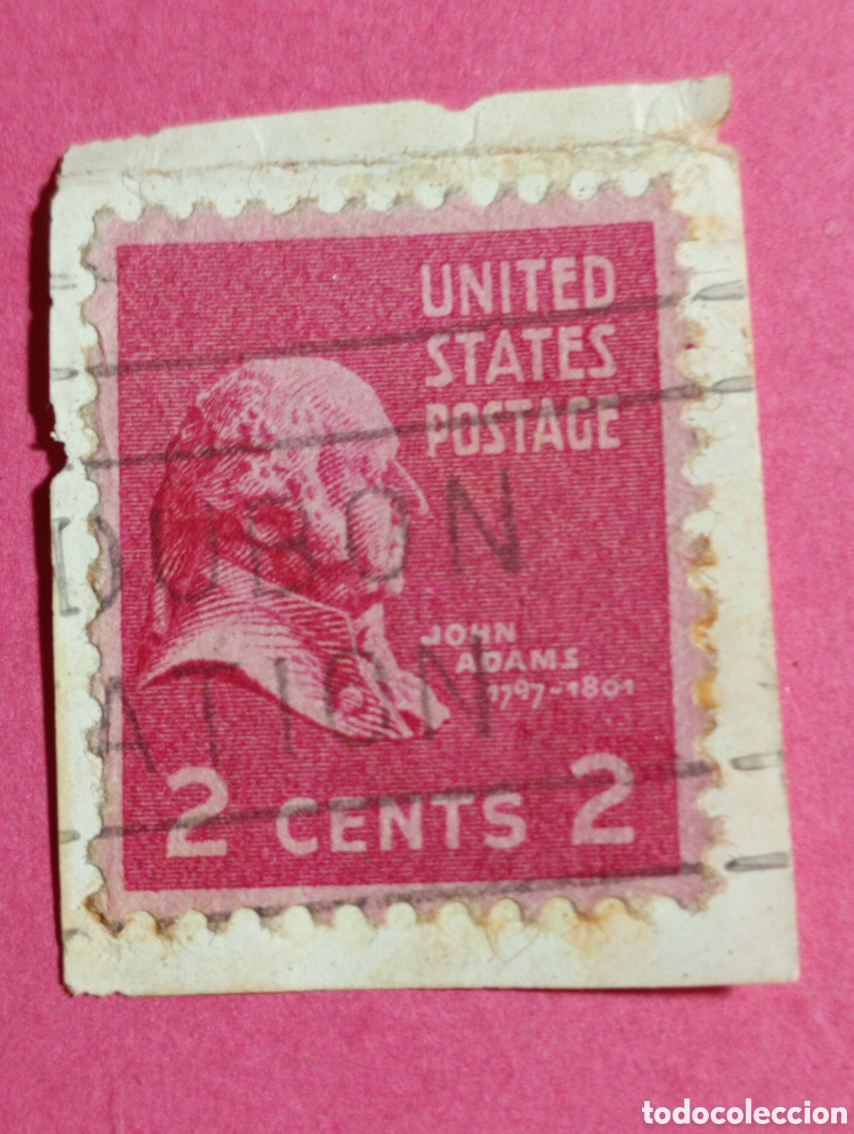 Timbres: SELLO STAMP ESTADOS UNIDOS U.S.A. PRESIDENT JOHN ADAMS 2 CENTS ROJO