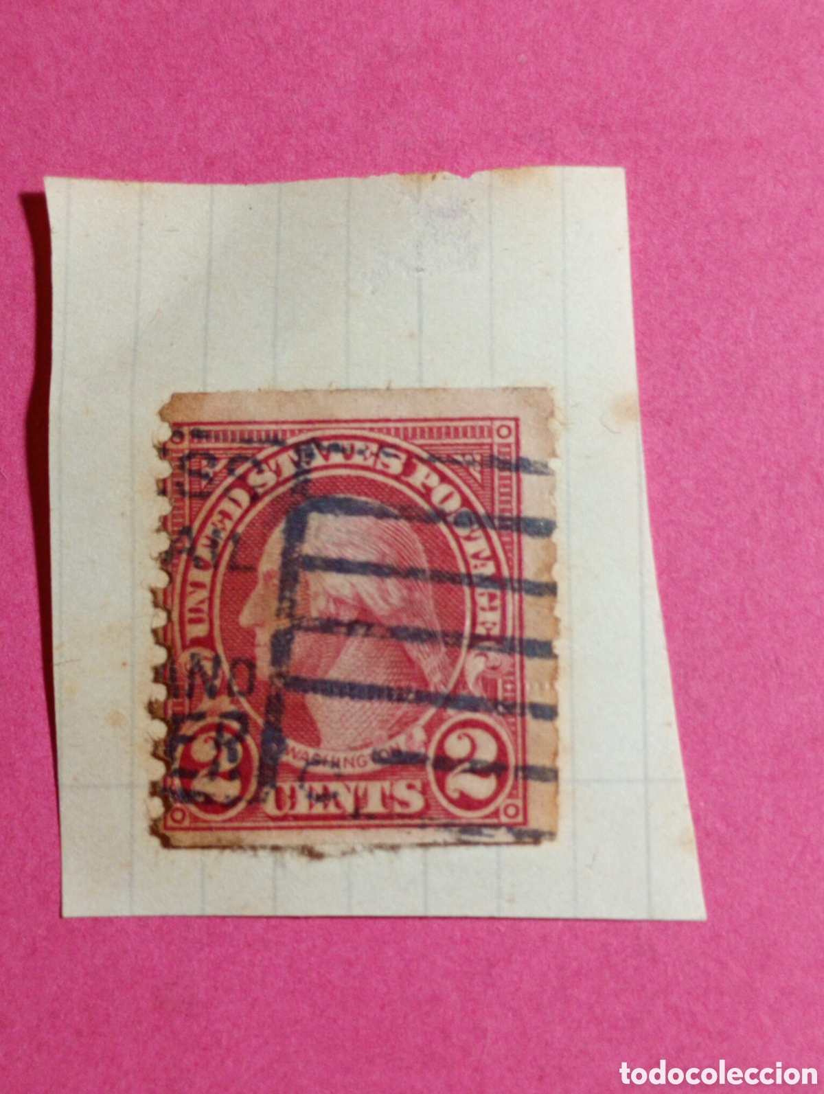 Timbres: SELLO STAMP ESTADOS UNIDOS U.S.A. PRESIDENT GEORGE WASHINGTON 2 CENTS ROJO