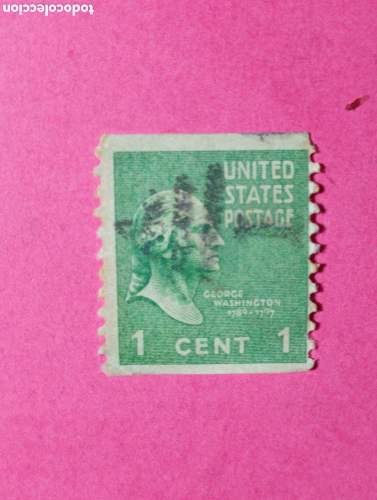 Sellos: SELLO STAMP ESTADOS UNIDOS U.S.A. PRESIDENT GEORGE WASHINGTON 1 CENT VERDE GREEN R2