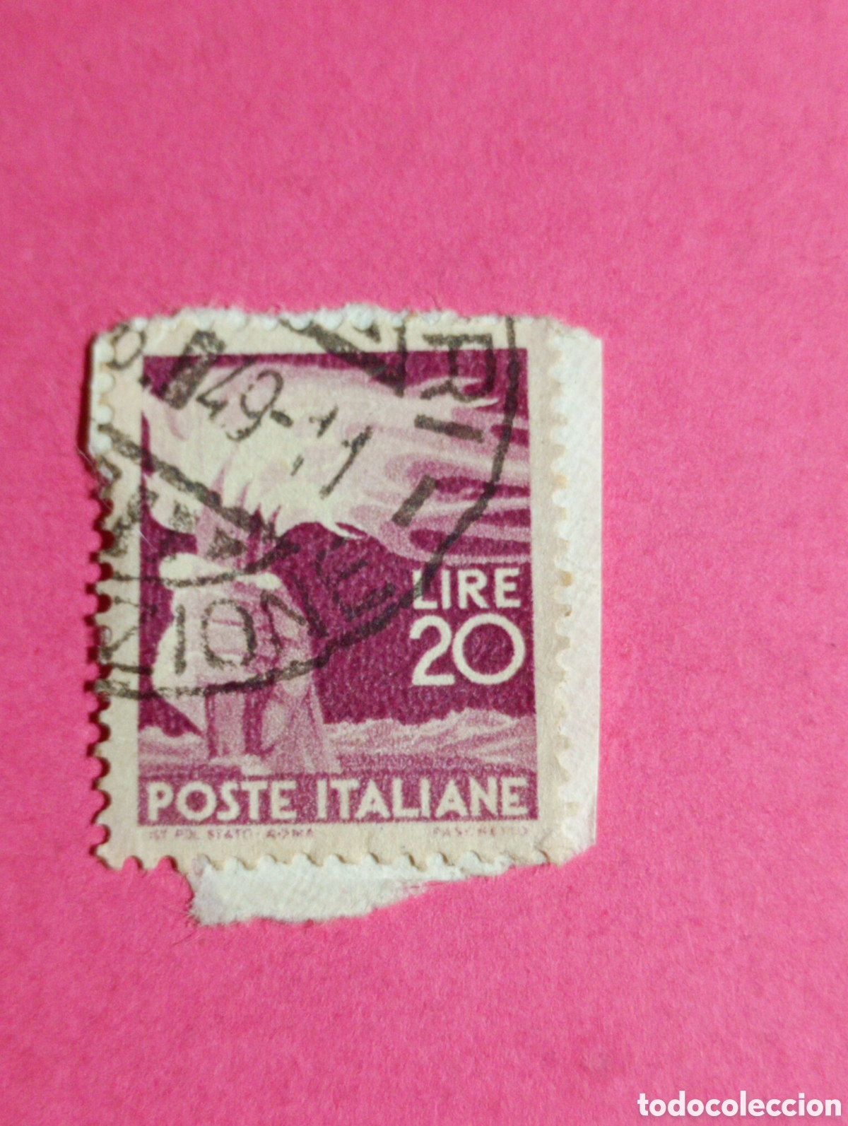 Sellos: SELLO STAMP POSTE ITALIANE 20 LIRE Italia - Ocupaci&oacute;n Interaliada - 1945 - R4