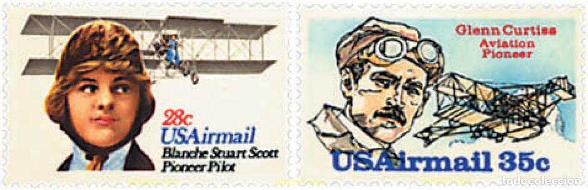 Sellos: 69767 MNH ESTADOS UNIDOS 1980 PIONEROS DE LA AVIACION