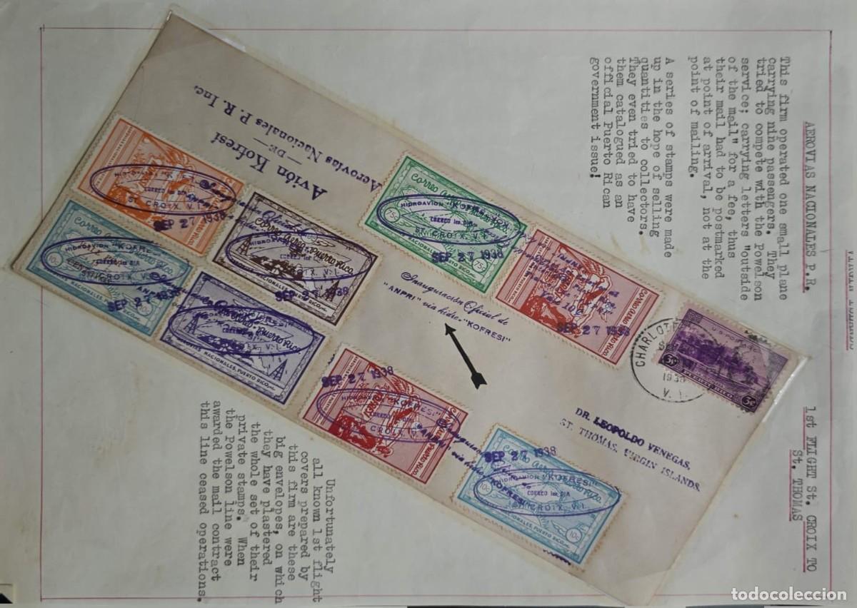 Sellos: O) 1938 PUERTO RICO, OFFICIAL INAUGURATION OF THE KOFRESI SEAFLOOR, OFFICIAL PRINTING, PRIVATE COMP