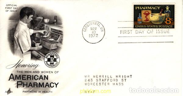 Sellos: 789539 MNH ESTADOS UNIDOS 1972 120 ANIVERSARIO DE LA ASSOCIACION FARMECEUTICA AMERICANA