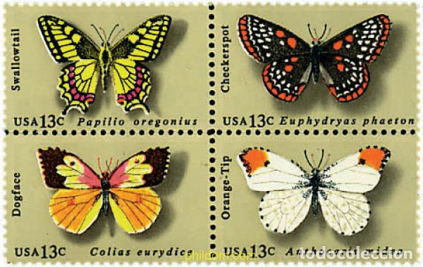 Sellos: 5444 MNH ESTADOS UNIDOS 1977 MARIPOSAS
