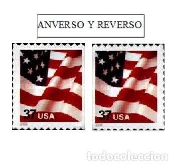 Sellos: ESTADOS UNIDOS, 2002 SW3702 &rdquo;Bandera, 37 USA&rdquo;. Anv. y rev. Dent. 10 1/4 de ruleta (Ver m&aacute;s)