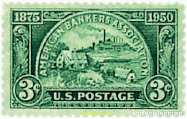 Sellos: 60952 MNH ESTADOS UNIDOS 1950 75 ANIVERSARIO DE LA ASOCIACION DE BANQUEROS AMERICANOS
