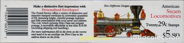 Sellos: 315811 MNH ESTADOS UNIDOS 1994 ANTIGUAS LOCOMOTORAS DE VAPOR