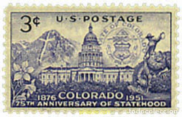 Sellos: 88742 MNH ESTADOS UNIDOS 1951 75 ANIVERSARIO DEL ESTADO DE COLORADO