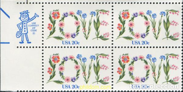 Sellos: 654616 MNH ESTADOS UNIDOS 1982 DIA DE SAN VALENTIN